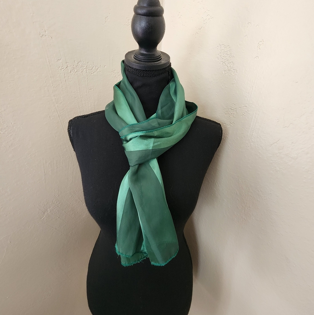 Elegant Green Silk Scarf